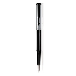 Parker Beta Premium Silver Fountain Pen with Ink Bottle